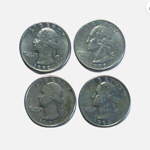 Washington Quarter Dollar US Circulated Coins 1990-1992-1994-1995 set of 4